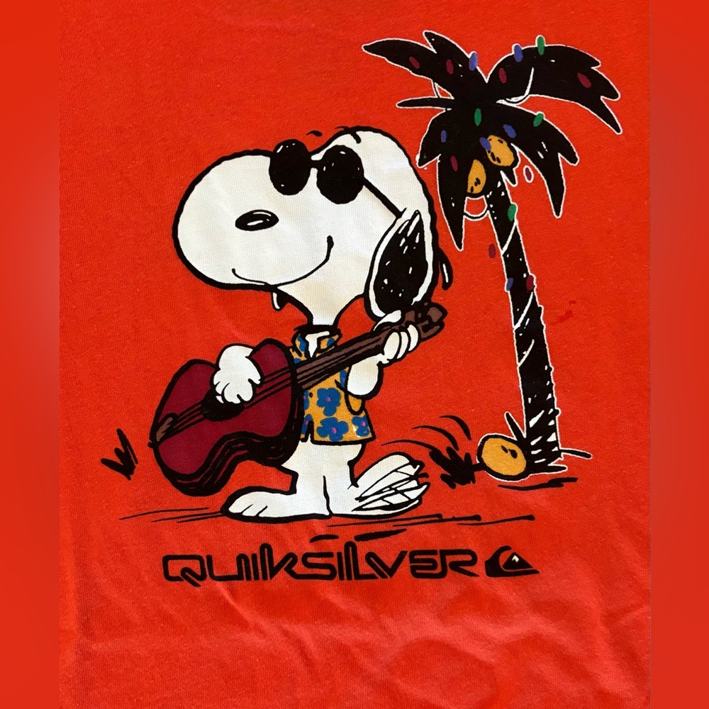 NWT Peanuts Tshirt with Hawaiian Snoopy Quicksilver Orange Big Kids size 12 M